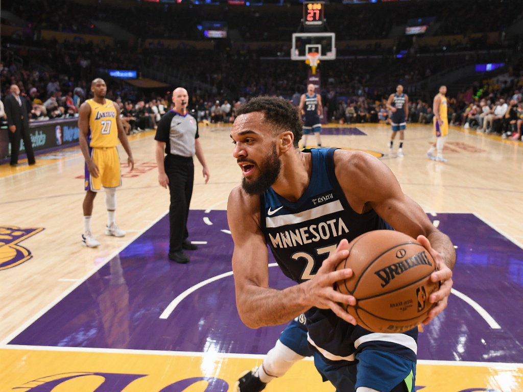 戈贝尔统治内线砍27分24板 湖人首轮不敌森林狼出局